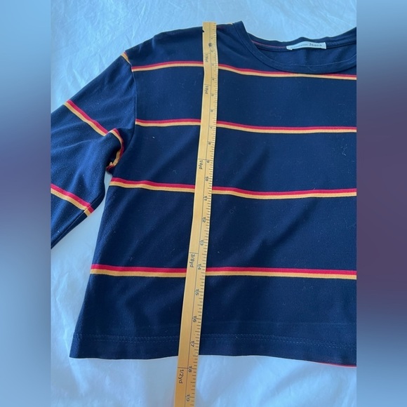 Reformation Blue Striped Chloe Long Sleeve Crop Top Size Small - Picture 2 of 10